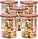 Alpina Voorraadpot/bewaarpot Foodking - 5x - borosilicaat glas - 600 ml - glas/hout - luchtdicht