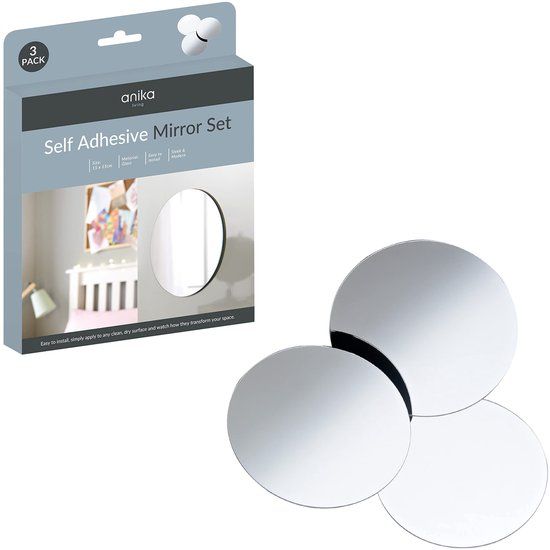 Anika 60130 Zelfklevende ronde spiegels, 15 cm, 3 stuks