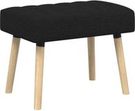vidaXL Kanaalgeplooide Bank Zwart Stof 60 x 40 x 45 cm