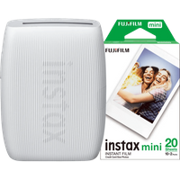 Fujifilm instax Instax Mini Link 3 Clay White + Fujifilm Instax Mini Colorfilm Glossy (20 stuks)