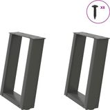 vidaXL Salontafelpoten, U-vorm, 2 stuks, antraciet, 28 x (42-43) cm