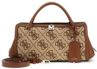 GUESS Audrey Logo Girlfriend Satchel Handtas Latte Logo Bruin