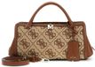 GUESS Audrey Logo Girlfriend Satchel Handtas Latte Logo Bruin