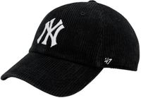 47Brand MLB New York Yankees Thick Cord Clean Up Baseball Cap Zwart Unisex Volwassenen
