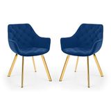 Julian Bowen set van 2 Lorenzo eetkamerstoelen - Blauw