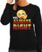Bellatio Decorations Shoppartners Bv Funny emoticon sweater Mrs. always right zwart voor dames - Fun / cadeau trui XL