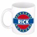 Bellatio Decorations - Rick voornaam - koffiemok - beker - wit/blauw - 300 ml