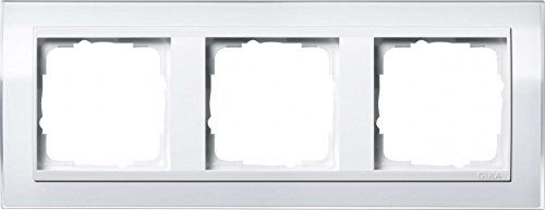 Gira 0213723 afdeklijst 3-voudig evenement helder wit met zuiver wit tussenframe