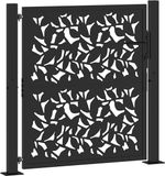 vidaXL Poort met bladontwerp 100x100 cm staal zwart