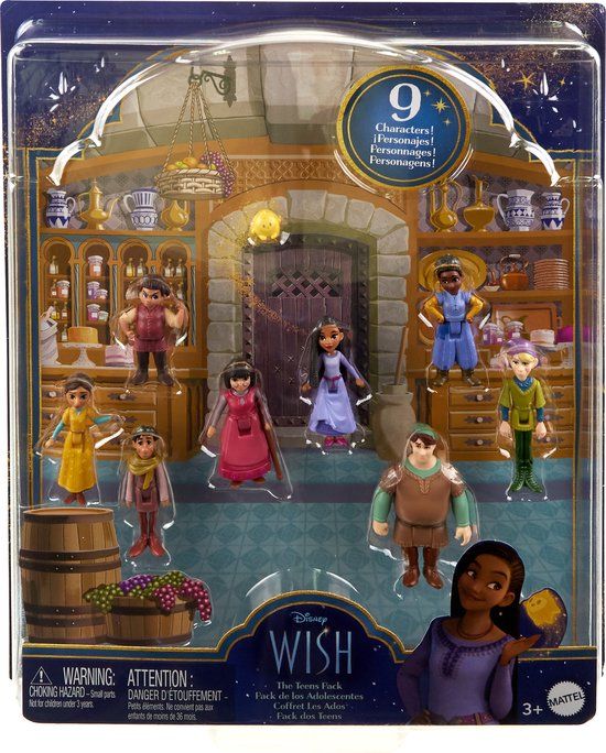 Mattel Disney's Wish De Tieners Speelset - 8 Poppen & Star Figuur - HPX36
