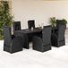 Maison Exclusive - Ensemble de jardin d'extérieur, 7 pièces, avec coussins, noir, en polyrotin