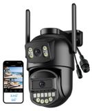 Merkloos Buitencamera Dubbele lens 2,5k WiFi 2,4/5 GHz 360° PTZ Ip66