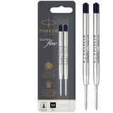 Parker balpenvullingen | medium punt | zwarte QUINKflow inkt | 2 stuks