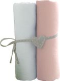 BABYCALIN 2 vellen Babydeken Roze 60 x 120 cm
