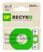 GP Batteries ReCyko Pro GPRCK260AA129C4 Oplaadbare AA Batterijen (NiMH, 2600 mAh, 1.2V, 4 Stuks)