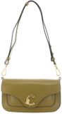 COCCINELLE Leren schoudertas C-Me Calf Shoulder Bag Seagrass kaki