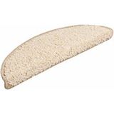 Tapis d'escalier 30 pièces 56 x 17 x 3 cm crème demi-rond