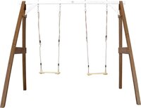 AXI Dubbele Houten Schommel Bruin/Wit - FSC hout - Vrijstaand - 10 jaar Garantie