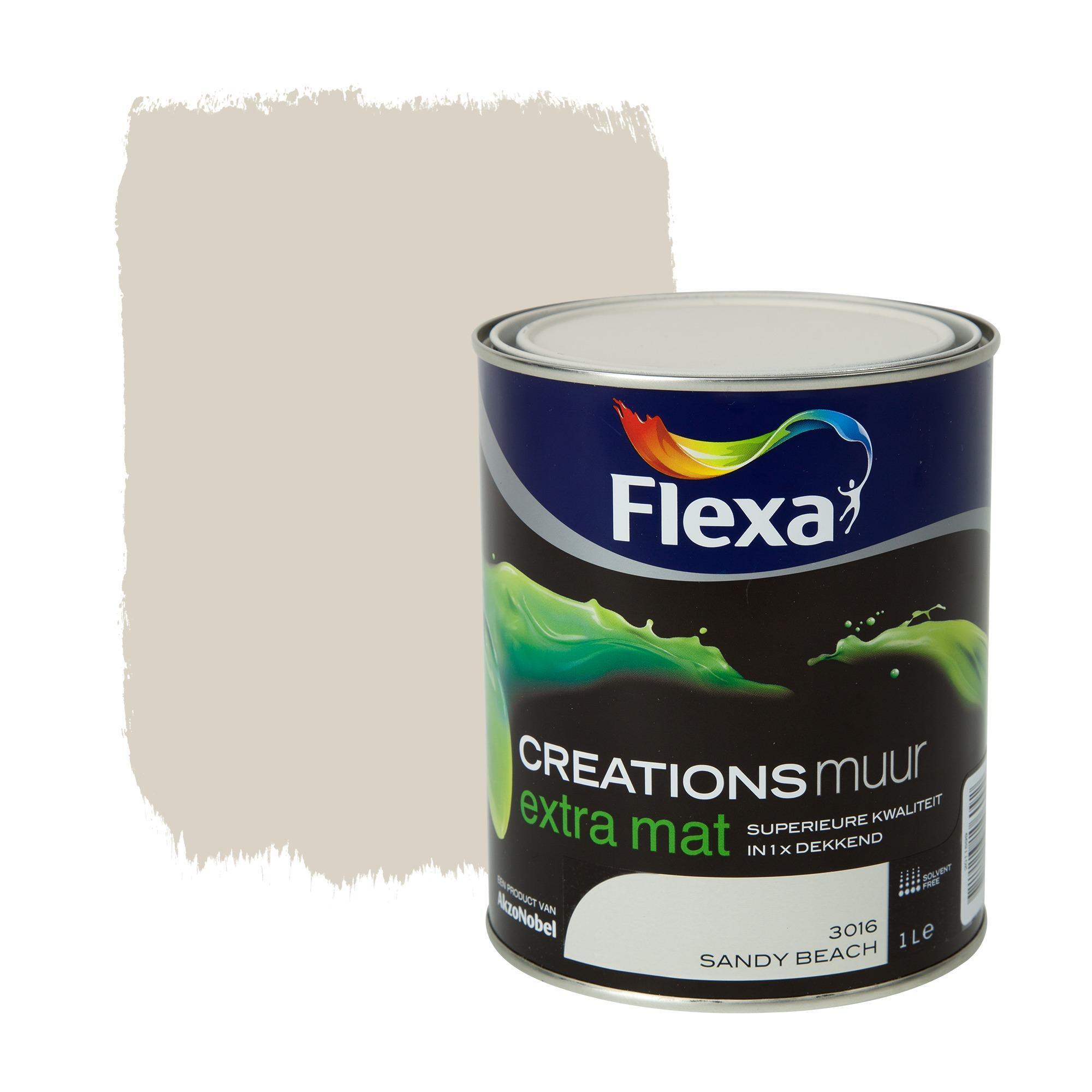 FLEXA Creations muurverf sandy beach extra mat 1 liter