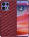 Techsuit Hoesje geschikt voor Motorola Edge 50 Pro - Carbonite FiberShell Carbon Back Cover - Rood