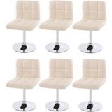 Générique Kavala Set van 6 eetkamerstoelen Bureaustoel Stoel kunstleer chroom ~ crème