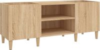 vidaXL Platenkast Sonoma Eiken 121x38x48 cm Bewerkt Hout