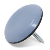 Adsamm PTFE-N-GR-25-4 PTFE-N-GR-25 4 x PTFE-glijders met spijker, grijs-blauw, Ø 25 mm