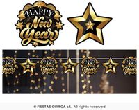 Guirca Elegante Happy New Year Slinger Zwart/Goud (3m)