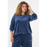 Zizzi Fluwelen Loungetop - Donkerblauw