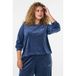 Zizzi Fluwelen Loungetop - Donkerblauw