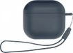ShieldCase Siliconen Hoesje met Koordje Geschikt voor Apple AirPods 4 - Donkerblauw