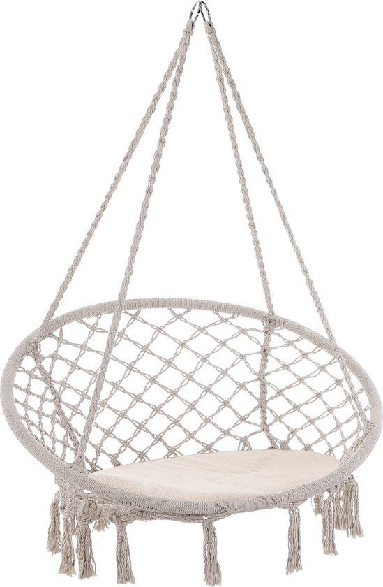 Detex Hangstoel Rond - Crème Ø61cm | Katoen | 150 kg