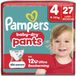 Pampers Baby-Dry Pants Maat 4 - 27 Luierbroekjes - 9kg-15kg