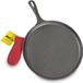 Poêle à griller en fonte de 267 cm avec support pour une prise en main chaude - noir - rouge