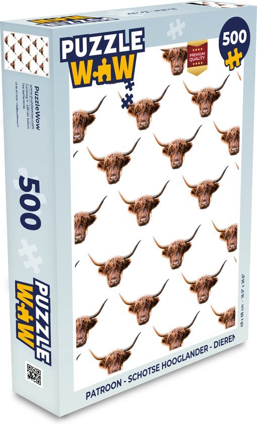 MuchoWow Puzzel Patroon - Schotse hooglander - Dieren - Legpuzzel - Puzzel 500 stukjes