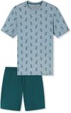 SCHIESSER Heren Pyjama Kort Groen Katoen