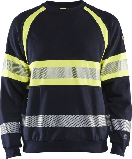 Blåkläder Multinorm sweatshirt 3459-1762 - Marine/High Vis Geel - S