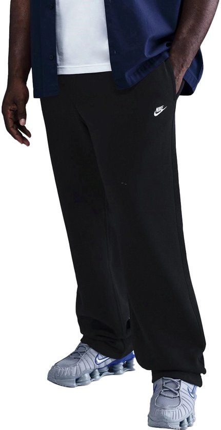Nike Club Open-Hem Fleece Broek Zwart Heren Maat S