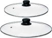 Kinvara Universele pannendeksel set - 2x stuks - Dia 30/28 cm - glas - stoomgaatje