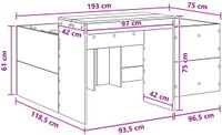 vidaXL Kinderhoogslaper met bureau Betongrijs 75 x 190 cm Bewerkt hout