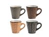 6 H&H Ethnic Set van 6 koffiekopjes van aardewerk, 100 ml