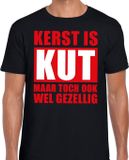 Bellatio Decorations Shoppartners Bv Foute Kersttrui t-shirt - Kerst is kut maar toch gezellig - zwart - Heren S