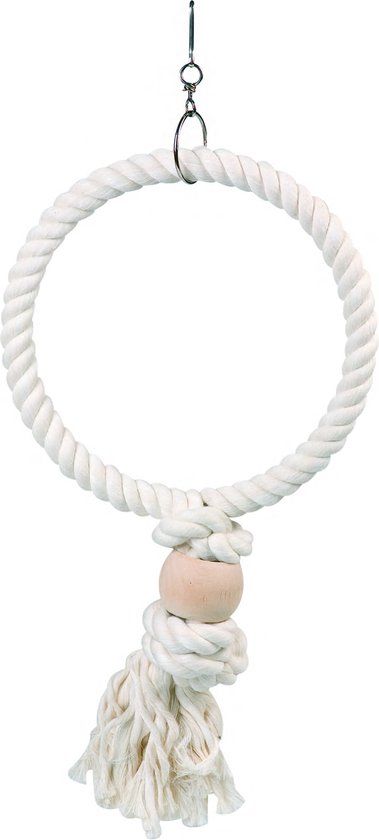Decoratie Flamingo Vogelspeelgoed Kooihanger Touw - Crème - 24 x 5 x 40 cm