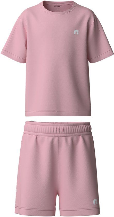 NAME IT NKNDEMU SS NREG SHORTS SET Unisex Bermuda shorts - Polyester - Maat 92 - Romance Rose