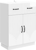 vidaXL Dressoir met lade Hoogglans Wit 66 x 34,5 x 87 cm Bewerkt hout