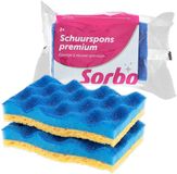 Sorbo Schuurspons Premium - 2 Stuks - Geel/Roze