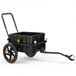 VEVOR Fietsaanhanger/vrachtwagen 2-in-1 handkar met koppeling 45 kg, koolstofstaal en 600D Oxford, met regenhoes, dissel en 6 reflectoren, voor wielen van 22-28 inch, fietskar voor transport
