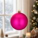 Holly & Jolly Grote kerstbal - fuchsia roze - D10 cm - kunststof - onbreekbaar - kerstversiering