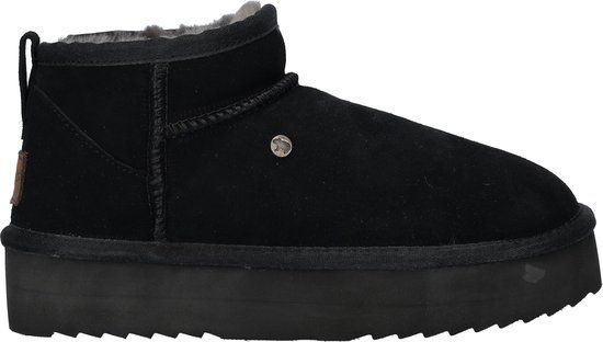Warmbat Durack Suede Boot Plateau Dames Laarzen - Zwart