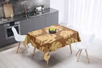 Bonamaison Tafelkleed, Anti-Mold, Sneldrogend, Waterdicht, 100% Polyester Tafellaken, Bruine tinten, 140 x 140 Cm